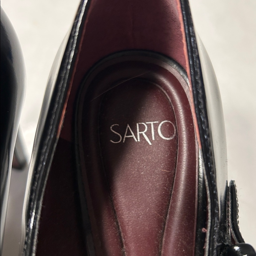Sarto Black Mary Jane Heels - Picture 4 of 8